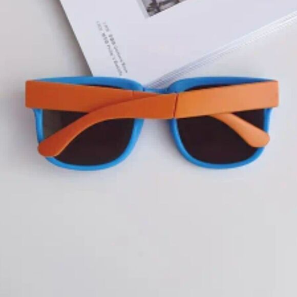 Unisex folding color block sunglassess - Picture 6 of 6